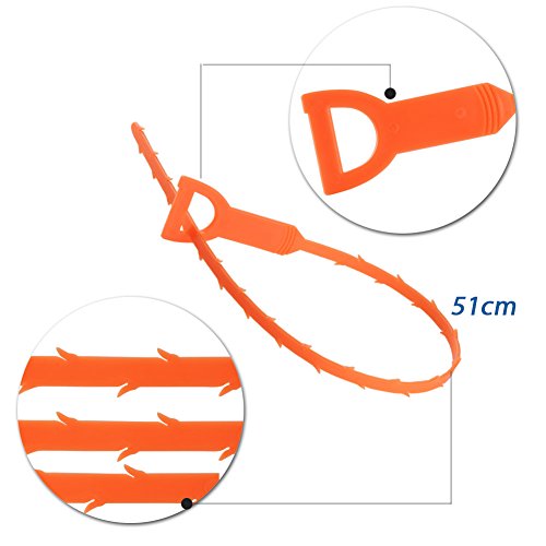 (60cm / 51cm) 7 Stk Abflussreiniger Abfluss verstopft reinigen Rohrreinigung Duschabfluss Haare Entferner Drain Remover Reinigungs Tool für Küche / Waschbecken / Badewanne - 6