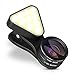 Produktbild INTEY Handy Objektiv mit LED-Beleuchtung mit 3 Stufen einstellbares professionelles Fisheye Objektiv, Weitwinkel objektiv, Kamera Objektiv 0,65 X + 10-fach Makro-Objektiv für iPhone, Samsung Galaxy, Sony, HTC, Huawei usw.