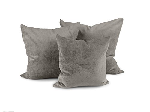 Hochwertige Kissenhülle mit samtig-weichem Chenille-Touch und dezentem Design – erhältlich in 14 modernen Farben und 3 verschiedenen Größen, 60×60 cm, silber - 9