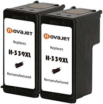 Novajet 2x Ink Cartridge Remanufactured 339xl for HP Deskjet 9800/9800d/6620/5940/5740/6540/6540d/6840/6940/6980(2-Pack Black)