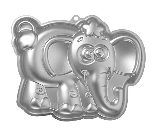 Silicone Bakeware Aluminium-Kuchenform Elefant, silberfarben, 21 x 25,5 x 5 cm