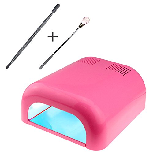 Sminiker Nageltrockner Professionell 36W Nagelpoliertrockner UV Nagellampe Aktualisiert mit Gleittablett & Zeitmesser + Kostenloser Entferner der Nagelhaut + Kostenlose Acrylflüssigkeit Rührlöffel