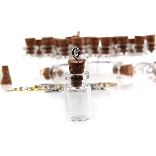 TININNA 50 Stück 0.5ml Mini Klein Glasfläschchen mit Korkverschluss Glasflaschen Mini Vials Fläschchen mit Korken - 5