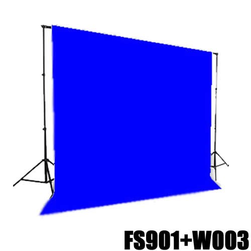 Hintergrundsystem Fotostudio Profi Aluminium DynaSun FS901 +Stoff Hintergrund Pro W003 2,8x4,0 Blau