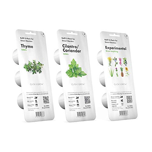Click & Grow Starter Pack - Set di 3 confezioni di capsule per Smart Garden 3 e Smart Garden 9 C&G: Timo, Coriandolo e Sperimentale
