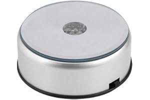 RASHION Base display a LED, 7 luci che cambiano colore, piatto girevole elettrico per cristalli arte del vetro, foto in vetro 3D, decorazione per la casa