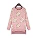 YQ08 2015 Autumn The New Long sleeve Star Loose Sweaters (S, PINK)