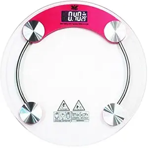 Virgo Stealodeal Glass Round Digital Weighing Scale - 8Mm?(Pink)