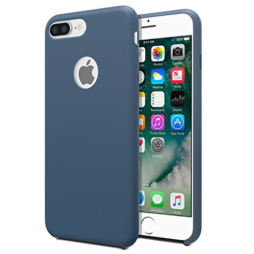 MoKo iPhone 7 Plus Funda - Ultra Slim Flexible Silicona Parachoques Gel Ara  azos Absorbente Resistante Protector Tacto Suave Back Cover para iPhone iPhone 7 Plus  Oc  ano Azul