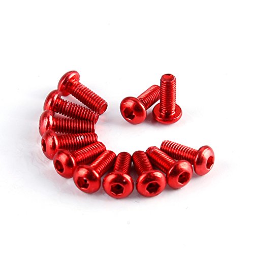 Preisvergleich Produktbild zantec Schraube Runder Kopf Aluminium Innensechskant Cap Schraube Industrie Building gurthalteband 10 PCS M3 * 6 / 8 / 10 Button M3 x 6 Red