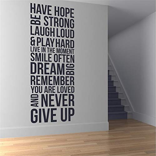 Wall Art Decal Sticker Words Wall Saying Words Removable Mural Wall Stickers for Quotes Have Hope Be Strong Laugh Loud for Living Room