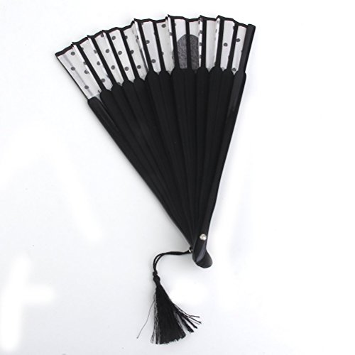 OULII Hand-Fan Männer Hand Held Fans Falten Fan Party Favor (schwarz) - 7