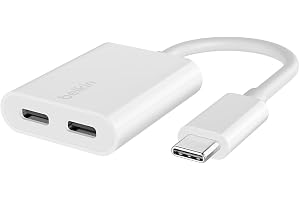 Belkin RockStar™ USB-C ljud + laddningsadapter, hörlursadapter med USB-C 60 W Power Delivery snabbladdning för iPhone 15, iPa