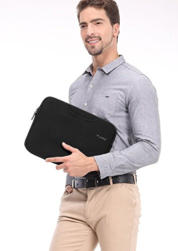 Plemo Laptophülle Nylon Lykra Gewebe Sleeve für 33-33,8 cm (13-13,3 Zoll) Laptop / Notebook Computer / MacBook / MacBook Pro / MacBook Air, Schwarz - 3