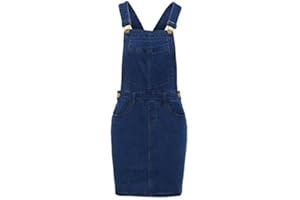 SS7 New Womens Denim Dungaree Dress, Indigo, Sizes 6 to 14
