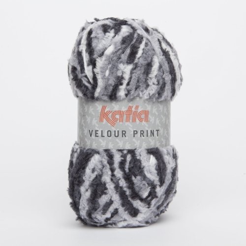 Katia Velour Print - Farbe: Grises/Negro/Blanco (70) - 100 g / ca. 150 m Wolle