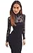 Price comparison product image Longwu Women's Classicial Floral Lace Long Sleeve Slim Formal Mini Dress Black-L