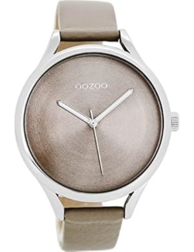 Oozoo Damenuhr mit Lederband 42 MM Taupe/Taupe C8633