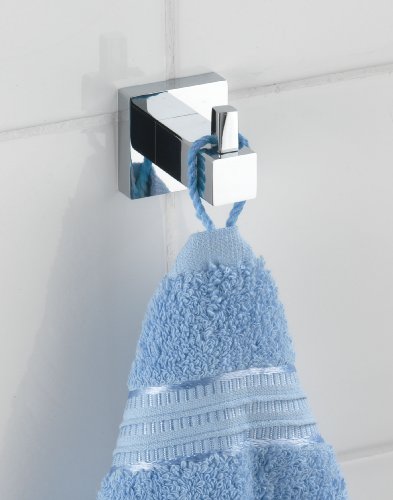 Wenko 17966100 Wandhaken San Remo Uno Power-Loc – Befestigen ohne Bohren, Chrom rostfrei, 5 x 5 x 5.5 cm - 3