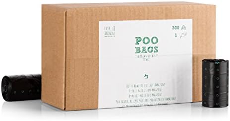 Dog Poo Bag Set Of 300 | Animal Waste Disposal Bulk Pack | Incl. Poop Bags Dispenser &amp; Clip Holder | Easy Pick Up, Extra Strong &amp; Tearproof | Opaque Pac-Man Design | by Everanimals