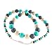 Kitdine Chewable BPA Free Silicone Baby Teething Nursing Necklace BPA Free for Mom and Baby (Turquoise+Gray+Navajo White)