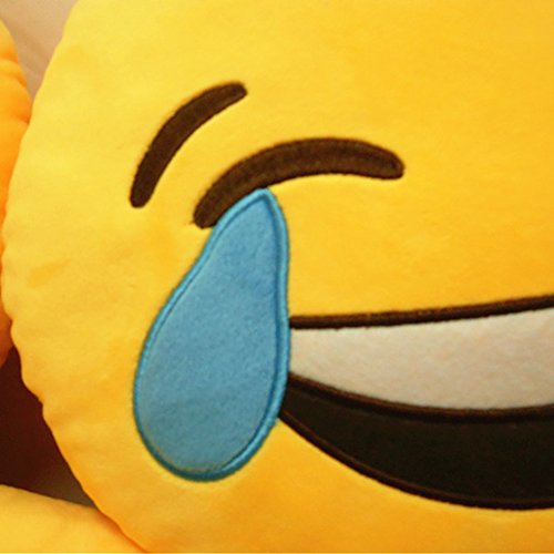 LI&HI Emoji Lachen Emoticon Kissen Polster Dekokissen Stuhlkissen Sitzkissen Rund(Schrei) - 4