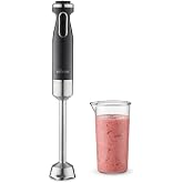 Nilson Life Hand Blender, 1000 W Maximum Power, Blades with 4 Blades, Mixing, Shredding, Chopping and Emulsifing, Multiple Sp