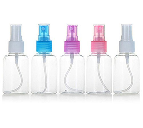 fulla2116 5 Stück Beauty Durchsichtig Kunststoff Parfümzerstäuber Leer Sprühflasche, 50 ml