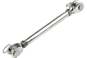 Stainless Steel Turnbuckle, BE-TOOL M8 Stainless Steel Closed Body Jaw Turnbuckle Rigging Screw Jaw for Adjusting Tension On Ropes, Cables and Lines