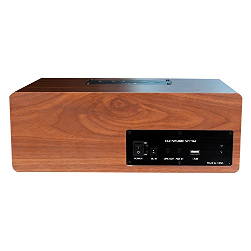 KTLEU Wireless HiFi Lautsprecher Bluetooth V4.1 Portable Wooden Lautsprecher mit TF Slot HD Sound und Bass (Braun)