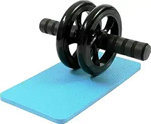 MANAS Anti Skid Double Wheel Total Body AB Roller with Thick Knee Pad Mat Exerciser for Abdominal Stomach Exercise Training for Men and Women (Multi Color)