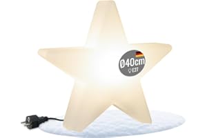 8 seasons design LED Weihnachtsstern 40 cm Shining Star (weiß) - winterfest - E27, Leuchtmittel warmweiß, Stern für außen (Garten, Terrasse) und innen, Weihnachtsbeleuchtung