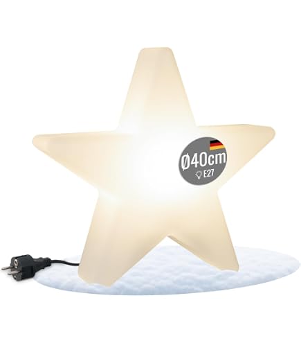 8 seasons design Solar Weihnachtsstern 40cm Shining Star (Wei), warmweies  Licht, Dmmerungssensor  wetterfest  LED Stern fr auen (Garten,  Terrasse, Balkon)  winterfest  Weihnachtsbeleuchtung : Amazon.de:  Spielzeug
