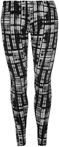 Golddigga Ladies Branded Casual All Over Print Lux Soft Leggings (8, Black/White)