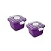 Lantelme 4505 Set of 2 Plastic Microwave Bowl Purple Bowl with Lid 0.5 Litres for Microwave with Steam Outlet
