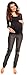 Zeta Ville Pregnancy Maternity Denim Trousers Pants Black Eco Leather Panels 070 (UK 16/18, Denim Black)