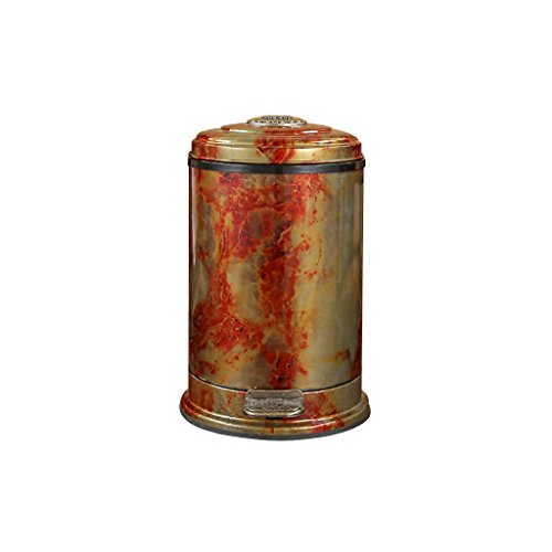 LITINGMEI Refuse Bin LT Trash Can Pedal, Retro Waste Bin, New Chinese Decorative Box, Classic Pattern (Color : Gold red 6L)