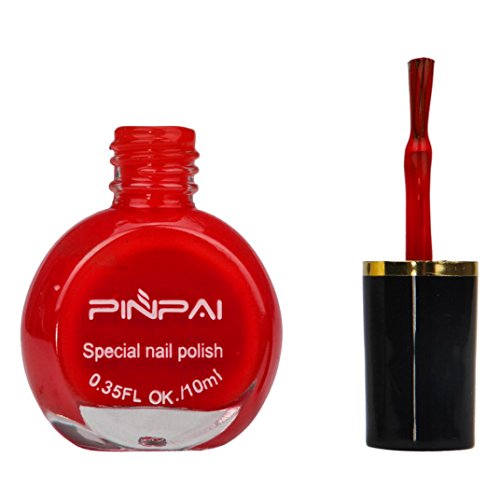 LHWY Nail Art Template Stamp Stamping Painting Varnish Polish Manicure Design (Red)