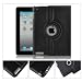 Produktbild iPad 3 Black 360 graden rotatie Leather Textured Case Cover Stand voor Apple iPad 3