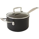 Le Creuset - Cazo de aluminio antiadherente con tapa, 16 cm, color negro
