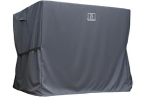 B BARLBOROUGH Barlborough Garden Swing Cover | 3 Seater Waterproof Wind Resistant Large Outdoor Garden Swing Seat Cover with Air Vents and Zips | 210cm x 170cm x 125cm, Charcoal Grey