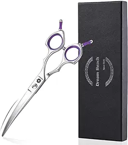 Grooming Pet Shear, 6.5 Inch Curved Scissors, Use Curved Shears for Cat Shears and Small Dog Shears Or Any Breed Trimming Cuts, Design for Professional Groomer.