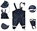 Produktbild Matschhose / Regenhose - Gr. 122 - 128 - für Kinder von 6 Jahre bis 7 Jahre - gefüttert mit 100 % Baumwolle - dunkelblau für Kind - Regenhosen - Matschhosen Regen Mädchen Jungen / Regenlatzhose Latzhose - Matschanzug