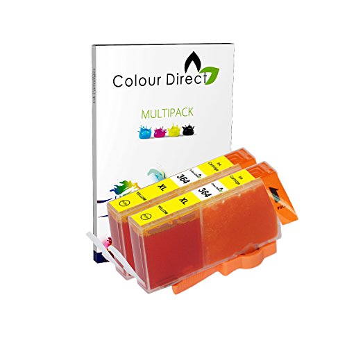 2 X Gelb Colour Direct Kompatible Tintenpatronen Ersatz für HP 364XL - Fotosmart 5510, 5511, 5512, 5514, 5515, 5520, 5522, 5524, 6510, 6512, 6515, 6520, 7515, B010a, B109a, B109d, B109f, B109n, B110a, B110c, B110e, HP Fotosmart Plus B209a, B209c, B210a, B210c, B210d, HP Deskjet 3070A, 3520, 3522, 3524, Officejet 4610, 4620 - 2 Gelb