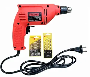 Cheston 10mm Powerful Drill Machine Screwdriver Reverse Forward Rotation with Variable Speed for Wall, Metal, Wood Drilling (5 Wall and 13 HSS BITS Included)