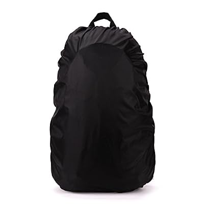 MUMIAN Hommes Femmes 45 L/60 l Sac à dos imperméable pour la poussière 190 Polyester taffetas imperméable et anti-poussière Housse anti-pluie pour l'extérieur d'escalade randonnée, Noir