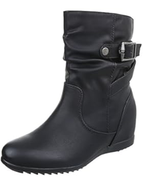 Keilstiefeletten Damenschuhe Plateau Keilabsatz/ Wedge Keilabsatz Reißverschluss Ital-Design Stiefeletten