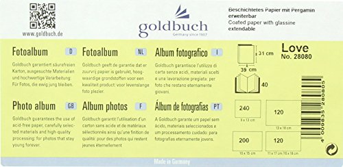 Goldbuch Hochzeits-Schraubalbum, Love, 39 x 31 cm, 40 weiße Blankoseiten mit Pergamin-Trennblätter, Erweiterbar, Beschichtetes Papier mit Silber- und Rotprägung, Weiß, 28080 - 6