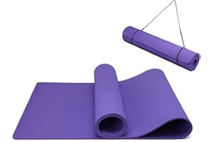 Oak & Tea Yogamatte Rutschfest Fitnessmatte Umweltfreundliche TPE Sportmatte mit Tragegurt Gymnastikmatte für Pilates Yoga Workout 183 x 61 x 0.6 cm