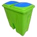 Produktbild 50L DOPPEL RECYCLING MÜLLEIMER DUO MÜLL KARTON PLASTIK VERFÜGUNG ABFALLEIMER - Grün